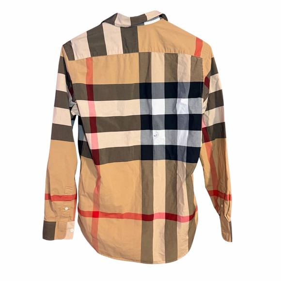 Burberry Summerton Cotton Poplin Check Slim Fit Button Down Shirt Size Small - Picture 2 of 8